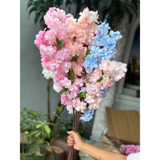 < Hàng loại 1>Cành hoa anh đào chùm Nhật bản cao cấp nhập khẩu 1m- Hoa giả trang trí