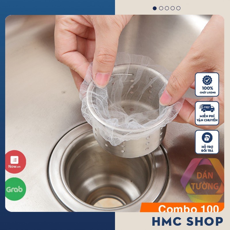 Túi lọc rác , set 100 túi lưới lọc rác bồn rửa chén bát thông minh sạch ...