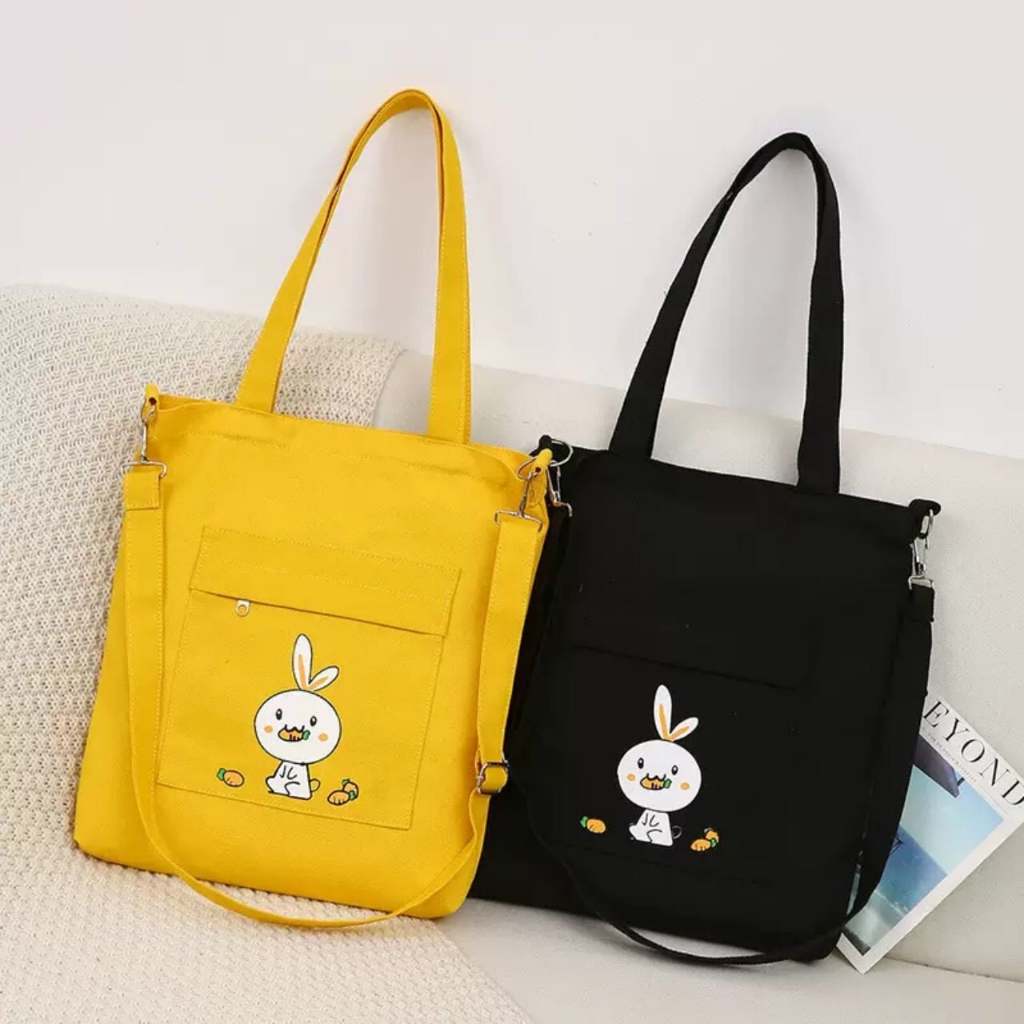 Túi tote đi học thời trang nam nữ giá rẻ - thỏ ăn cà rốt