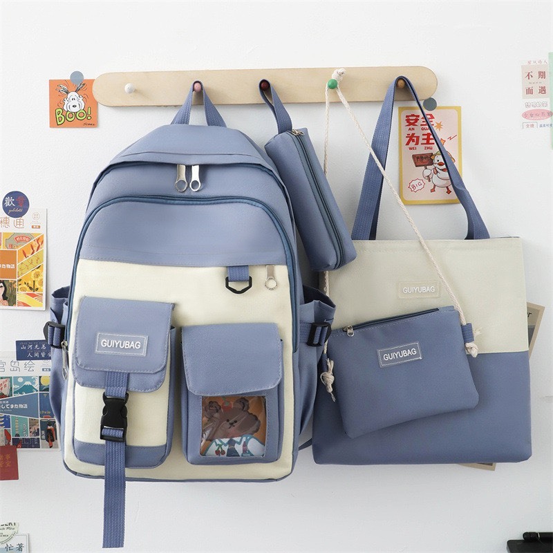 Balo set 4 món đi học thời trang nam nữ ulzzang - Guiyubag