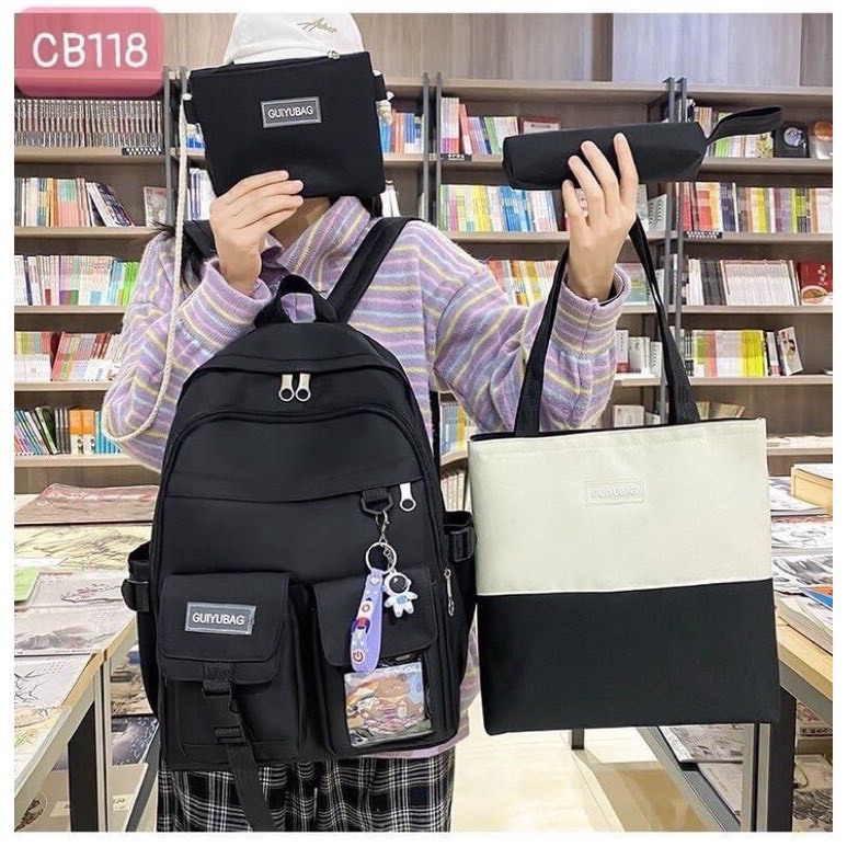 Balo set 4 món đi học thời trang nam nữ ulzzang - Guiyubag