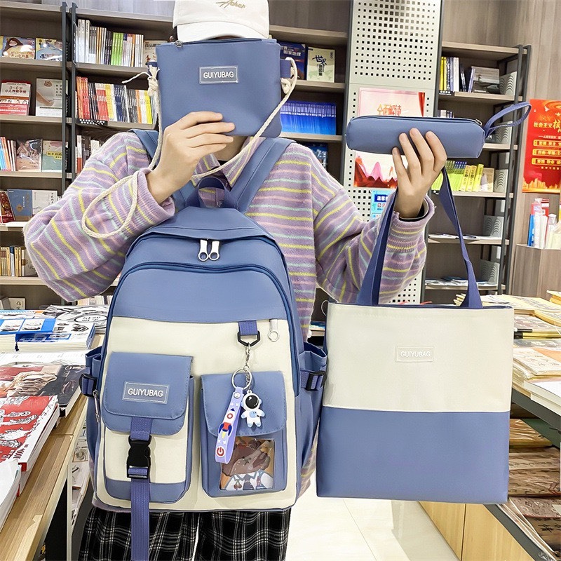 Balo set 4 món đi học thời trang nam nữ ulzzang - Guiyubag