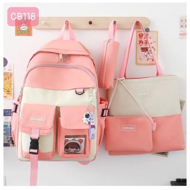 Balo set 4 món đi học thời trang nam nữ ulzzang - Guiyubag
