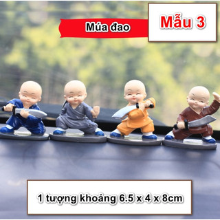 [Set 4] Chú Tiểu Trang Trí Ô Tô Chú Tiểu Mini Tứ Không Chú Tiểu Để Bàn Trang Trí Trên Ô Tô