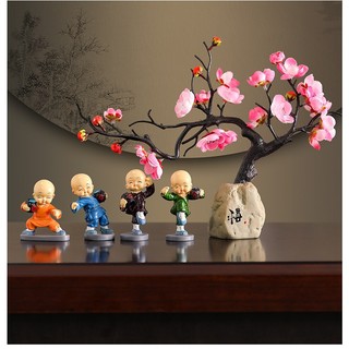 [Set 4] Chú Tiểu Trang Trí Ô Tô Chú Tiểu Mini Tứ Không Chú Tiểu Để Bàn Trang Trí Trên Ô Tô