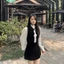 Set 3 Món Kèm Tag Nơ Áo Gile Nhung Lượn Sóng Kèm Sơmi Lụa + Chân Váy Cạp Cao Có Ảnh Thật Kèm Video