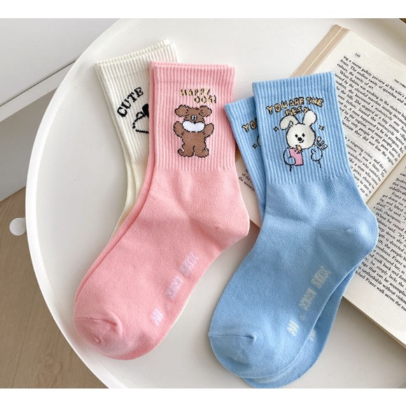 Vớ Tất hoạt hình cổ cao Unisex 5 màu phong cách thể thao, năng động.
