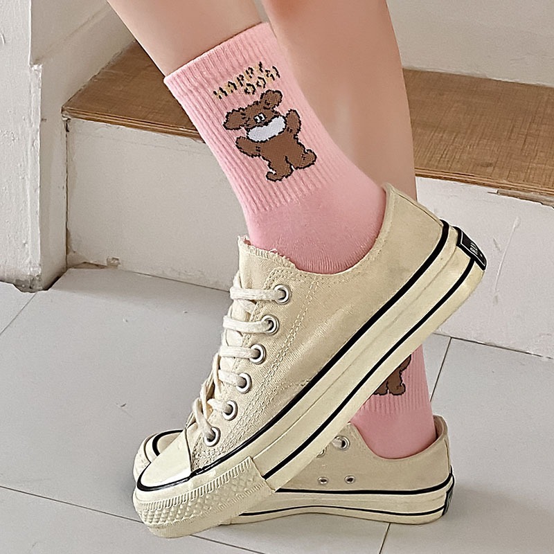 Vớ Tất hoạt hình cổ cao Unisex 5 màu phong cách thể thao, năng động.