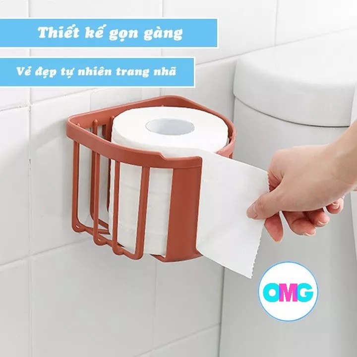 Giỏ tiện ích 3380 Giỏ đựng giấy vệ sinh dán tường tiện ích Việt Nhật, Khay kệ đựng đồ đa năng nhà tắm, nhà bếp