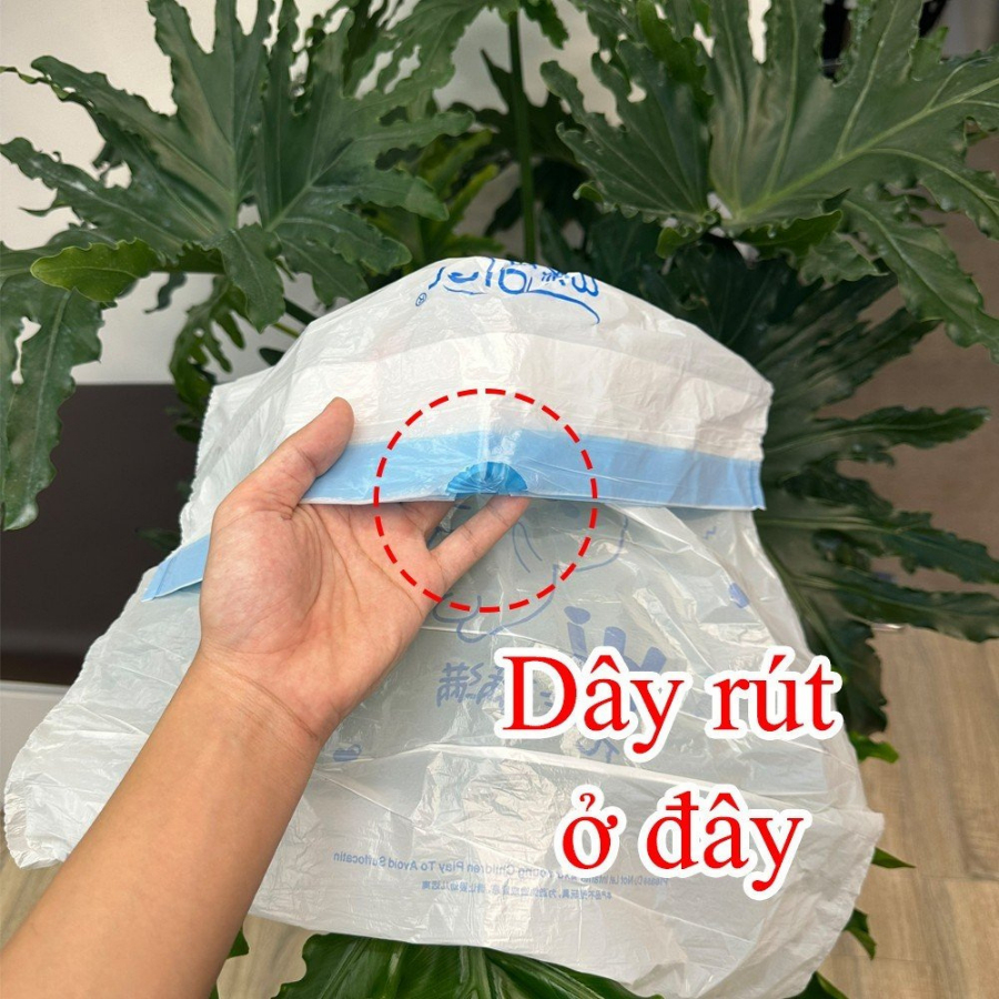 (LOẠI XỊN DÀY DAI) 100 Túi Đựng Rác Gấu Dâu/Minaier Dây Rút Loại Siêu Dày, Dai, Chống Rò Rỉ, Túi Đựng Rác Có Dây Kéo Rút