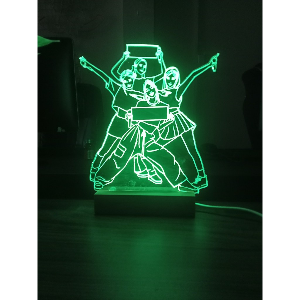 [Kèm quà tặng] Đèn ngủ 3d để bàn Khắc Blackpink đa dạng chế độ sáng trang trí phòng, đèn led decor cực chất tặng fan