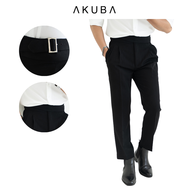 Quần tây Nam sidetab phiên bản cao cấp Akuba, dày dặn, đứng form, không nhăn thấm hút mồ hôi tốt  01T0039P