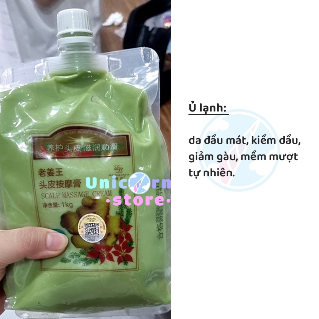 Kem Ủ Tóc Gừng Nóng Phục Hồi Hư Tổn Boqian Nội Địa Trung 1000ml