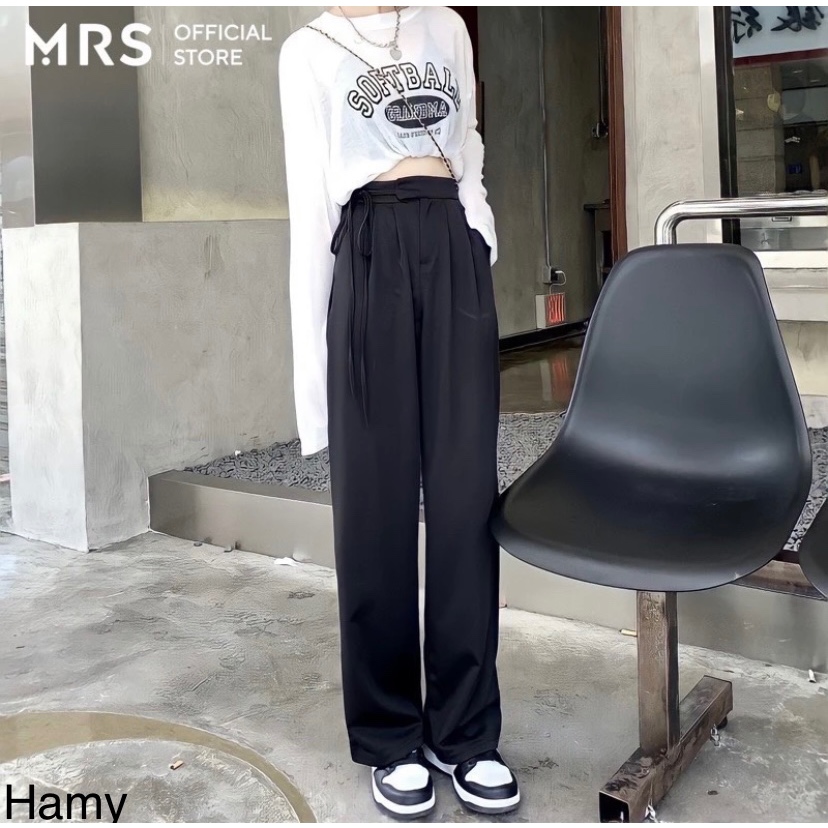 Quần ống rộng thắt dây nơ vải Ruby cao cấp dài 100cm siêu hot