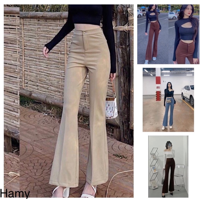 Quần Loe 1 Cúc Nhiều Màu Siêu Đẹp Phù Hợp Với Nhiều Loại Dáng