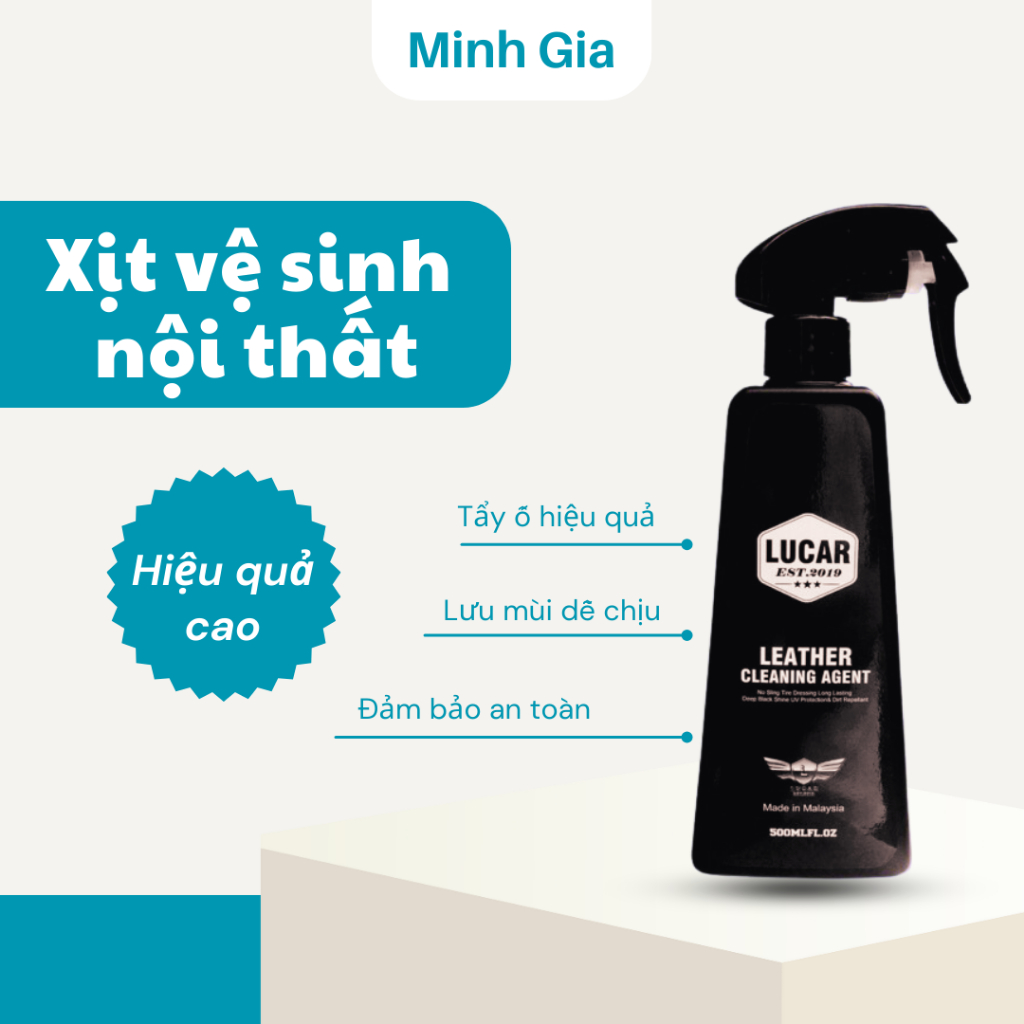 Nước Tẩy Rửa Vệ Sinh  LUCAR EST.2019 Vệ Sinh Ghế Da Ô Tô, Sofa, Túi Xách