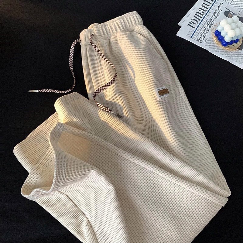 Quần Ống Rộng Chất Tổ Ong Phong Cách Unisex Dây Rút Caro Mới | BigBuy360 - bigbuy360.vn