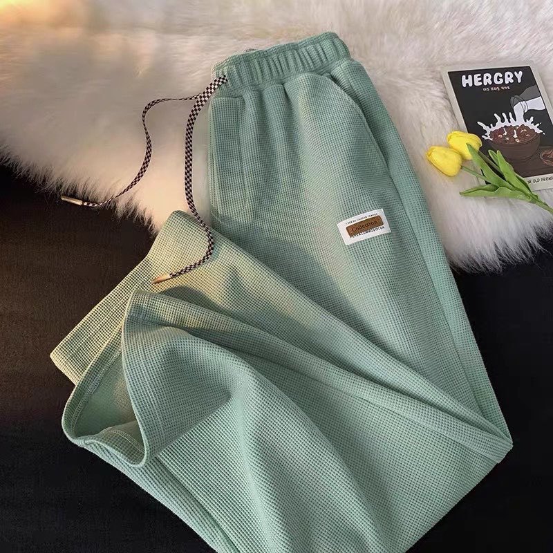 Quần Ống Rộng Chất Tổ Ong Phong Cách Unisex Dây Rút Caro Mới | BigBuy360 - bigbuy360.vn