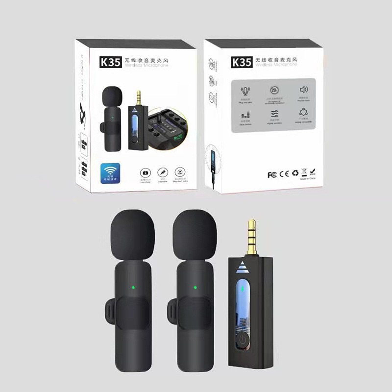 Micro Không Dây Cài Áo K35 Chân Tròn 3.5 Dành Cho điện thoại, Micro ...