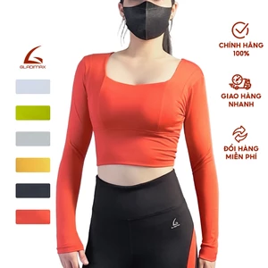 Áo thun croptop cổ vuông dài tay nữ dáng ôm GLADIMAX CDT15 croptop tay dài cổ vuông tay dài