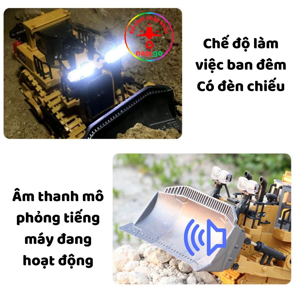 Xe ủi điều khiển từ xa YIGONG 9 kênh gầu hợp kim