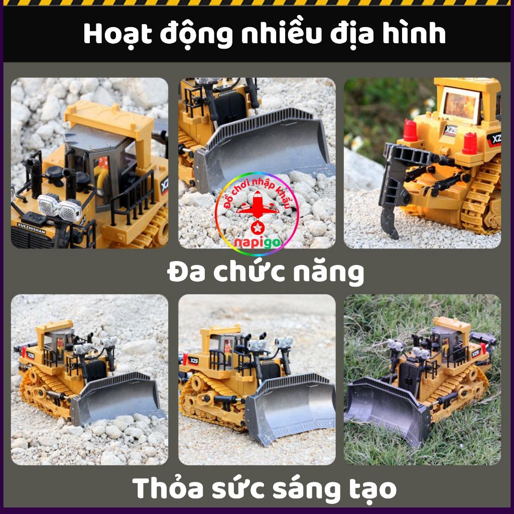 Xe ủi điều khiển từ xa YIGONG 9 kênh gầu hợp kim