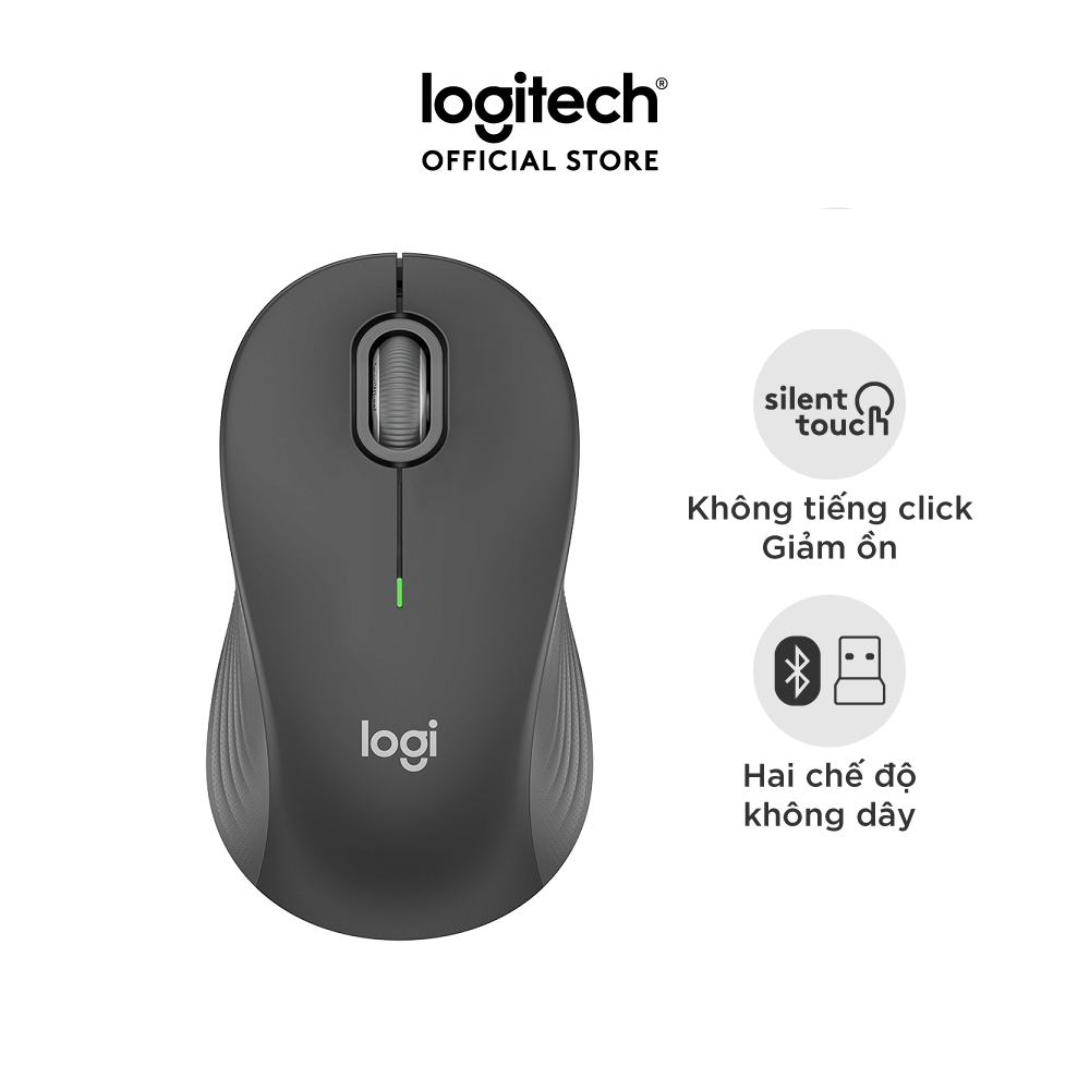 Chuột không dây Bluetooth Logitech M550 Signature – SmartWheel, giảm ồn, 4000DPI, Size M, Đa thiết bị