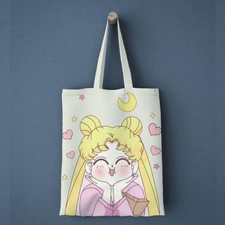 Túi Vải Canvas Hoạt Hình Cô Bé Trà Sữa Tuzi Túi Xách Dạo Phố Tiện Nghi MEILI STORE