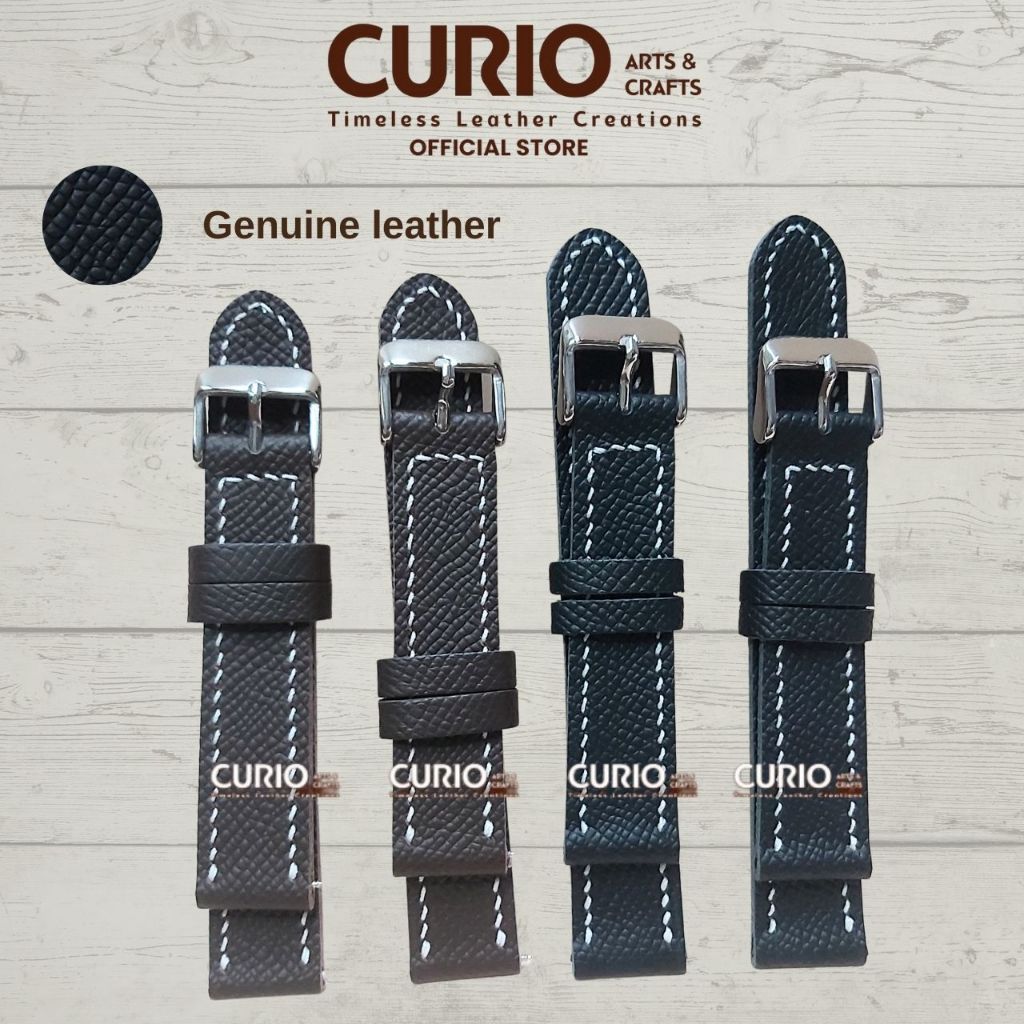 Dây đồng hồ da bò Epsom Handmade, dây đeo thủ công tặng khóa + chốt (WSB_EV2_HM) – CURIO LEATHER