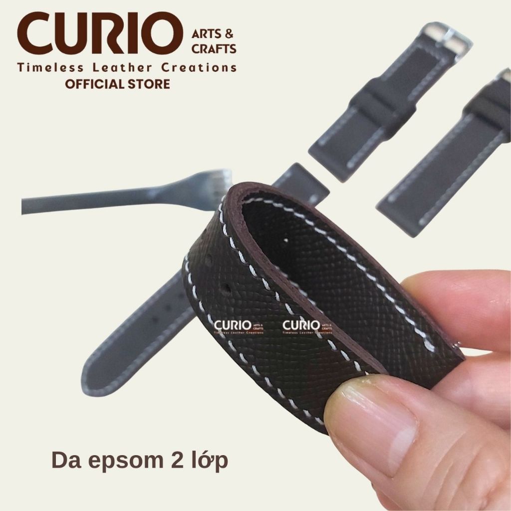 Dây đồng hồ da bò Epsom Handmade, dây đeo thủ công tặng khóa + chốt (WSB_EV2_HM) – CURIO LEATHER