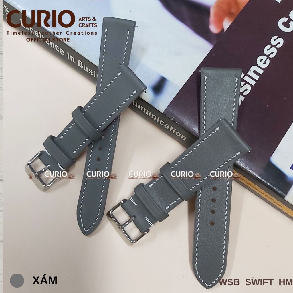 Dây đồng hồ da thủ công Swift cho Iwatch, tặng hộp gỗ + bộ chốt + khóa gài – WSB_SWIFT CURIO LEATHER