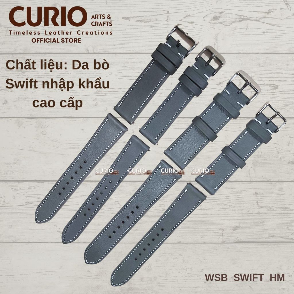Dây đồng hồ da thủ công Swift cho Iwatch, tặng hộp gỗ + bộ chốt + khóa gài – WSB_SWIFT CURIO LEATHER
