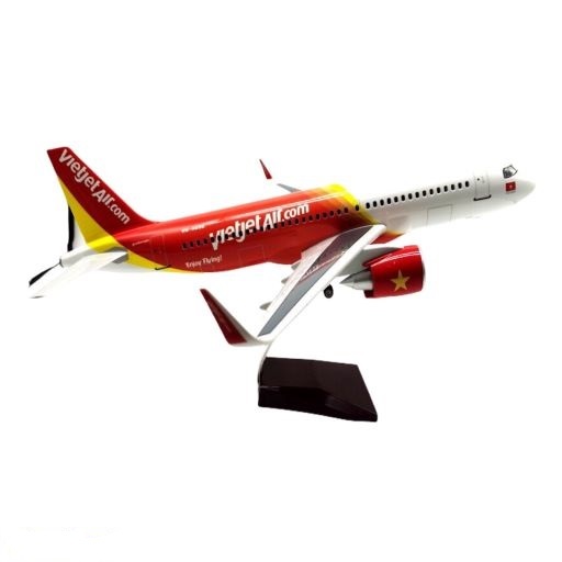 Ảnh Mô hình máy bay Vietjet Air 47 cm có đèn led bánh xe cao cấp 2