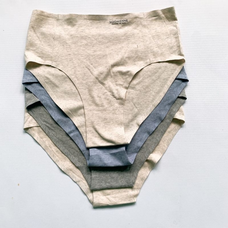 (Sale) Set quần lót cotton lưng cao ko viền - xuất Nhật dư xịn - bigsize (42-76kg)
