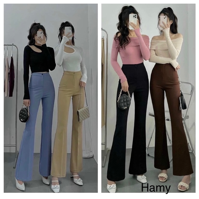 Quần Loe 1 Cúc Nhiều Màu Siêu Đẹp Phù Hợp Với Nhiều Loại Dáng