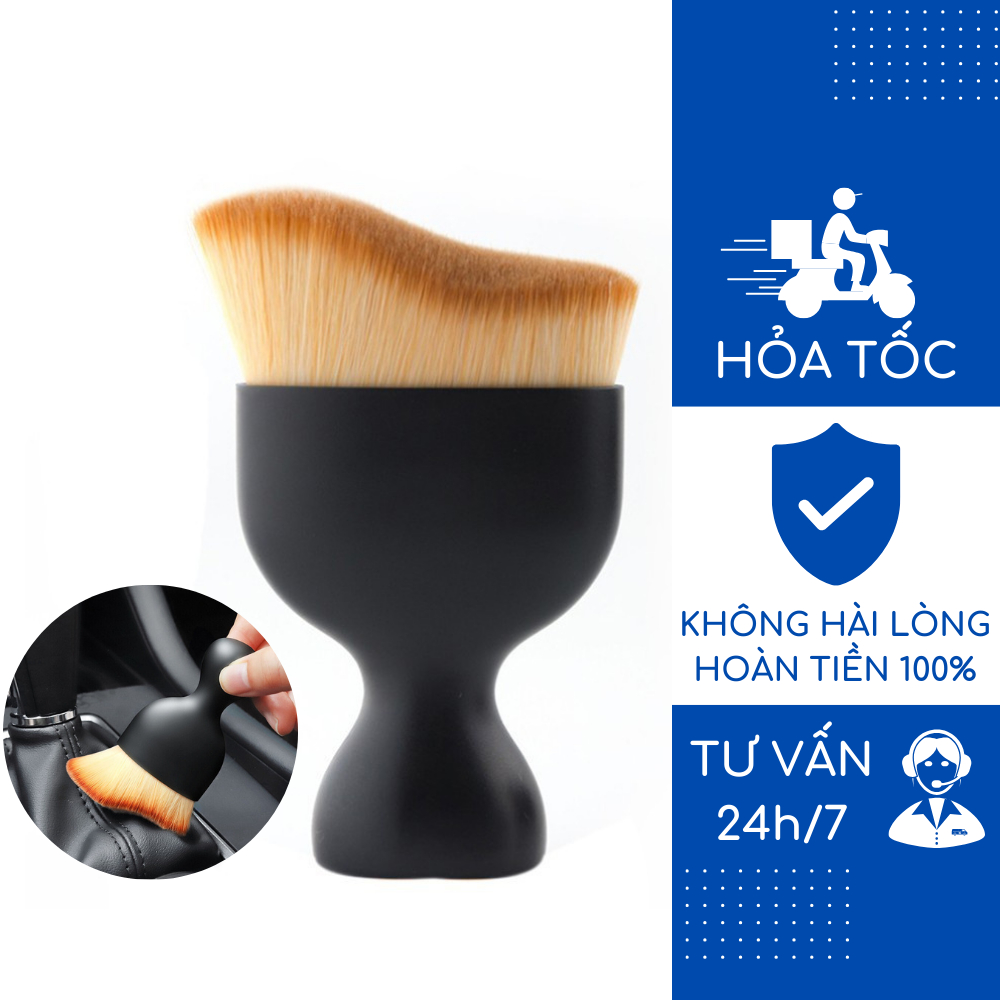 Chổi quét mini đầu cong sợi lông mềm dùng vệ sinh nội thất ô tô/ bảng ...