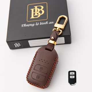 Bao Da Chìa Khoá Honda BRV Bản G khoá 2 nút Ốp da bò thật 100% BB giữ khoá luôn mới tránh trầy xước bảo hành 2 năm về da