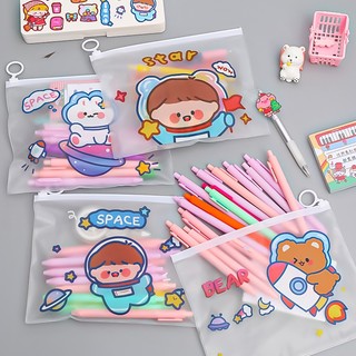 Túi Đựng Bút Trong Suốt Cỡ Lớn Vải Nhiều Ngăn Cute Lưới Timo VPK27