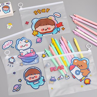 Túi Đựng Bút Trong Suốt Cỡ Lớn Vải Nhiều Ngăn Cute Lưới Timo VPK27
