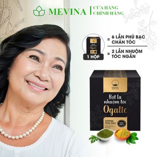 Bột Lá Nhuộm Tóc Ogatic,Thuốc Nhuộm Thảo Dược Phủ Bạc Từ Lá Móng Lá Chàm, Hàng Chính Hãng 100g