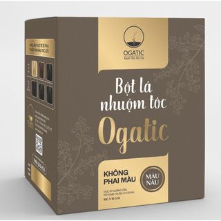 Bột Lá Nhuộm Tóc Ogatic,Thuốc Nhuộm Thảo Dược Phủ Bạc Từ Lá Móng Lá Chàm, Hàng Chính Hãng 100g