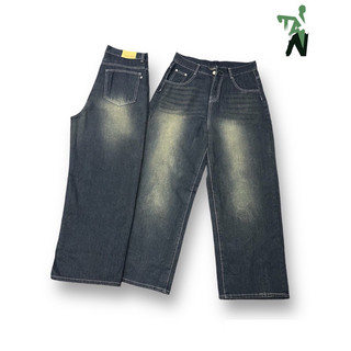 Quần Jeans Nam Nữ Ống Siêu Rộng, Thời Trang Unisex Mau Xanh Wash
