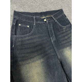 Quần Jeans Nam Nữ Ống Siêu Rộng, Thời Trang Unisex Mau Xanh Wash