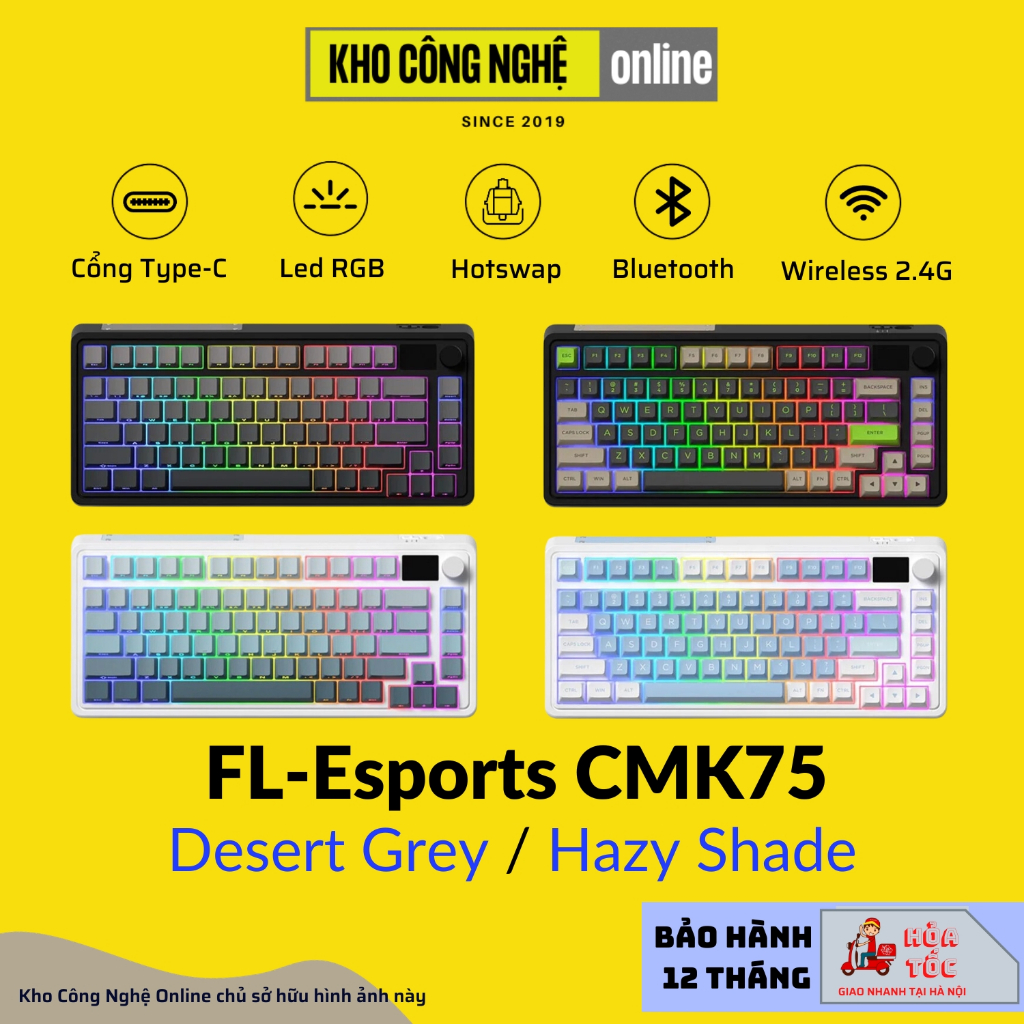 CMK75 Led RGB - Bàn phím cơ FL-Esports CMK75 SAM Lake Placid Blue ...