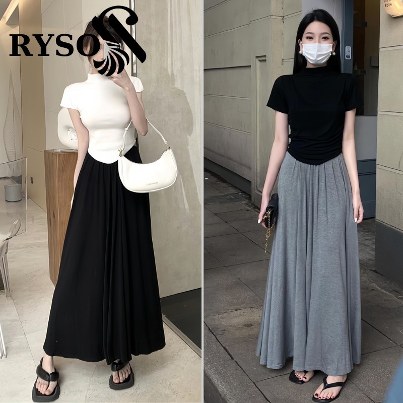 Áo Thun Tay Ngắn Cổ Tròn Tôn Dáng Vải Thun Gân Co Giãn Mềm Mại RYSO FASHION Kiểu Croptop Cổ Lọ Nhún Eo spe
