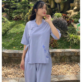 Trụ 5Nút Nơ An Yên Nữ # Đồ Lam Đi Chùa