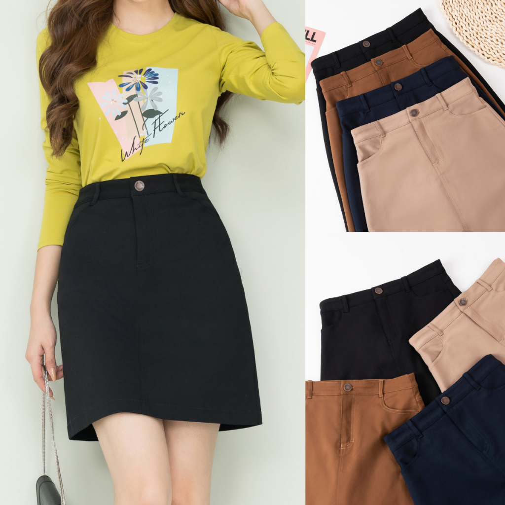 Chân váy chữ A thời trang – Chân váy kaki 2 lớp – LOZA KAKI CV001