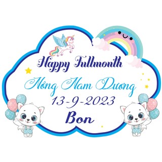 Bảng tên, banner treo rèm trang trí sinh nhật, đầy tháng, thôi nôi cho bé trai, bé gái kích thước 30*40cm YẾN NHI SHOP