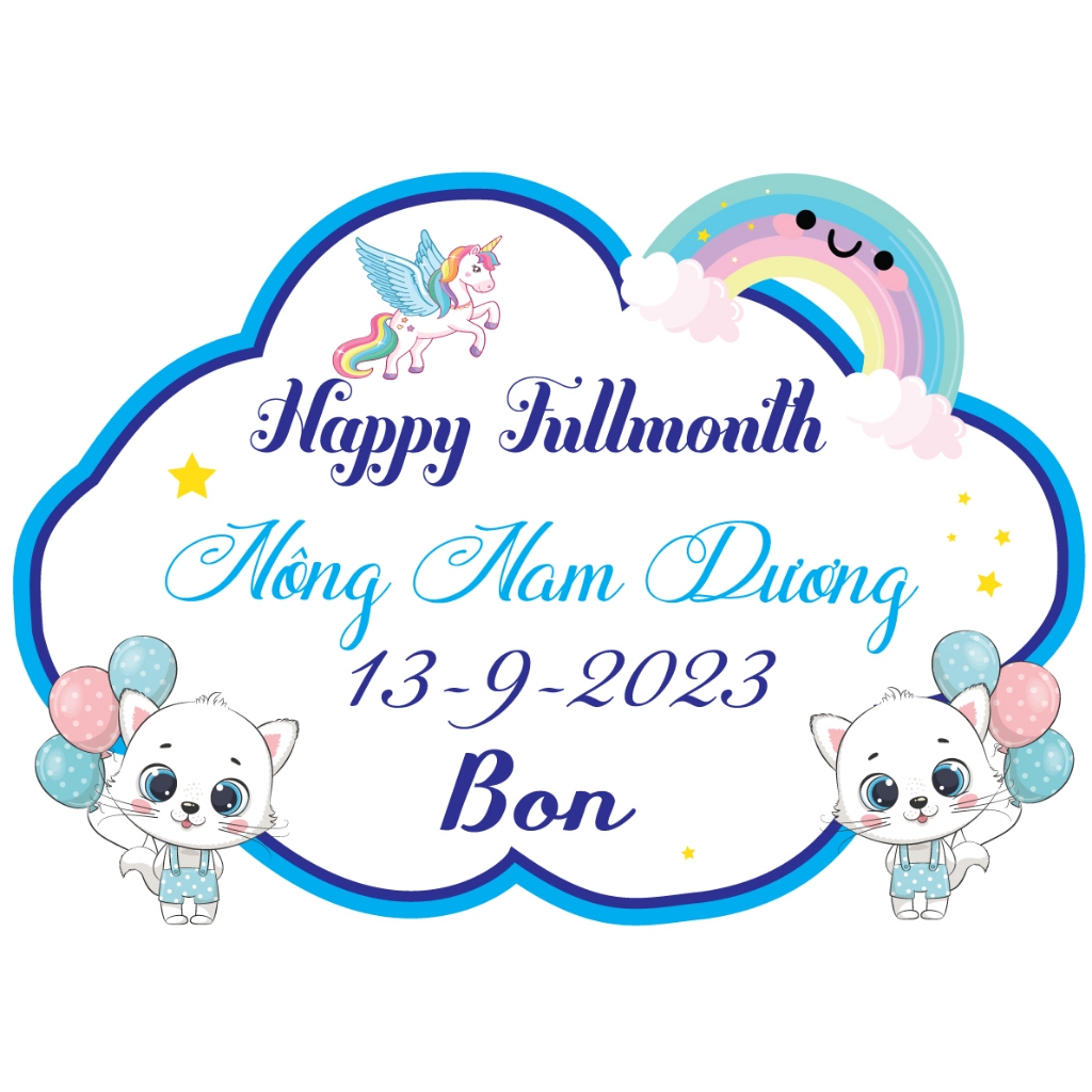 Bảng tên, banner treo rèm trang trí sinh nhật, đầy tháng, thôi nôi cho ...