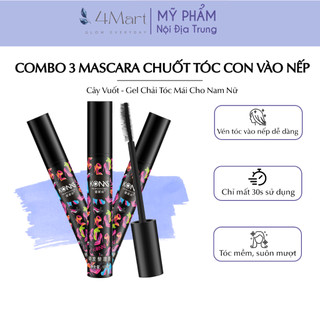 [COMBO 3] Mascara chuốt tóc con vào nếp GNCE 13ml, cây chải, vuốt cố định tóc mái cho nam nữ.